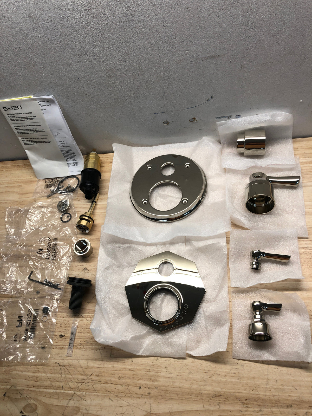 Brizo T75561-PN Rook Thermostatic Valve Trim with Integrated Volume Control and 3 Function Diverter for Two Shower Applications - Less Rough-In - Brilliance Polished Nickel