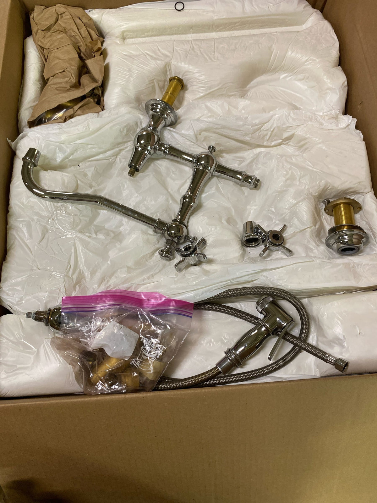 Newport Brass 945-1 Fairfield Double Handle Bridge Kitchen Faucet with Metal Cro, Polished Chrome