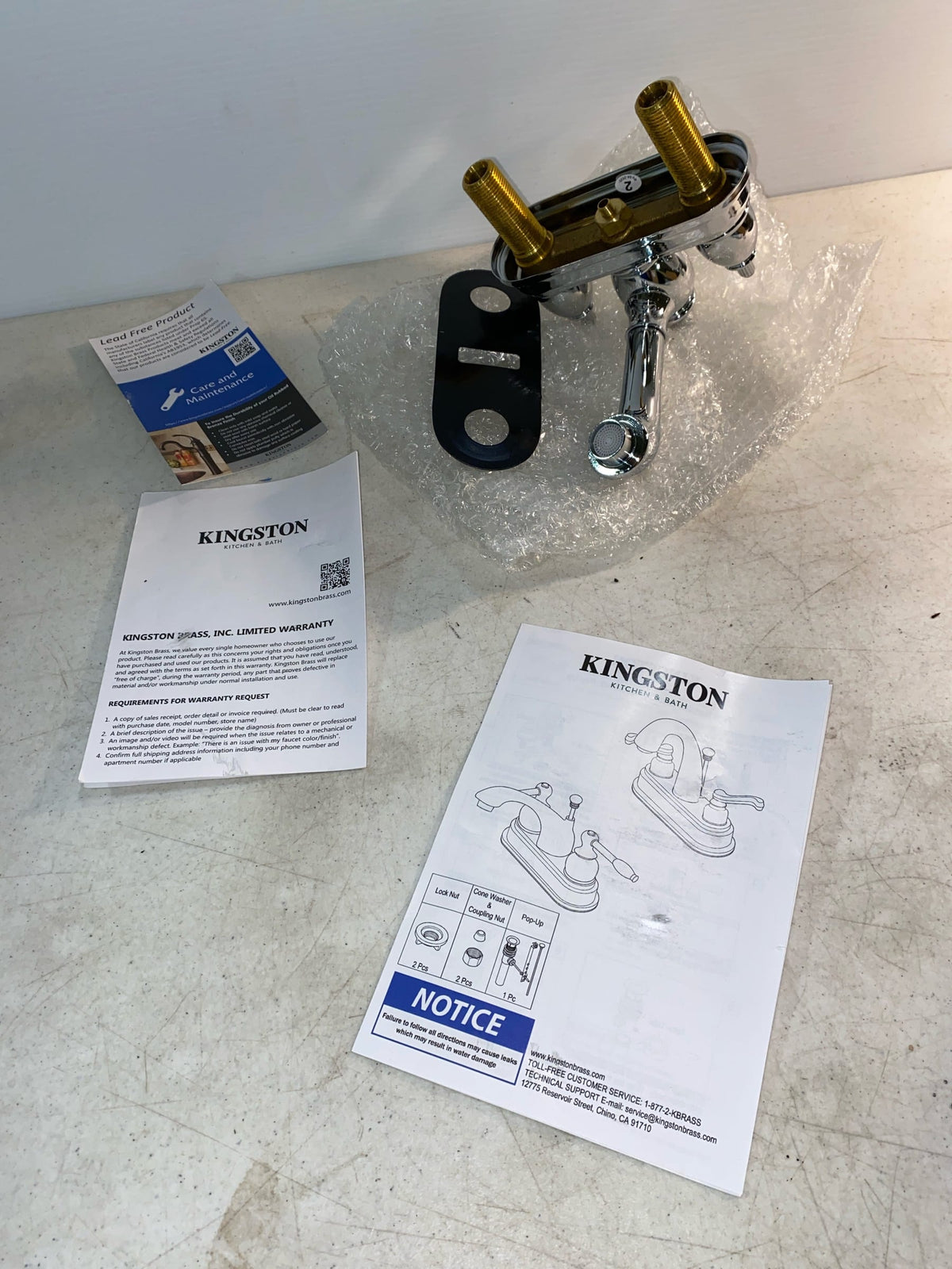 Kingston Brass KS7001AL English Country 1.2 GPM Centerset Bathroom Faucet with Pop-Up Drain Assembly - Polished Chrome