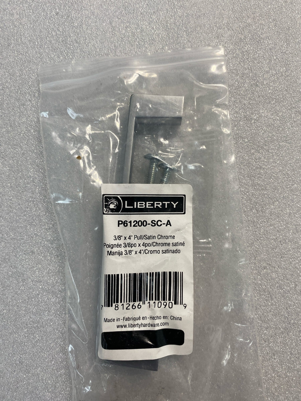 Liberty Hardware P61200-SC-A Individuals 4 Inch Center to Center Handle Cabinet Pull - Satin Chrome