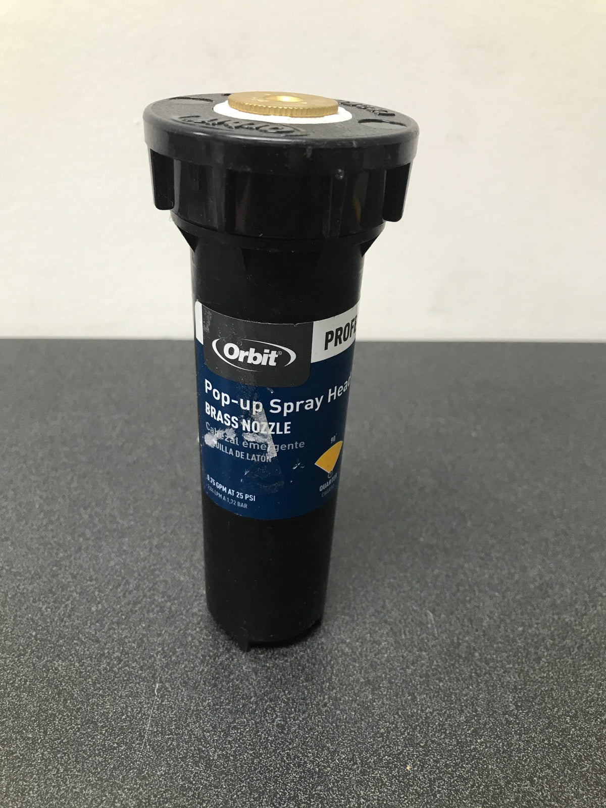 400 series underground sprinkler pop-up, 4-in., twin-spray brass nozzle, quarter-pattern