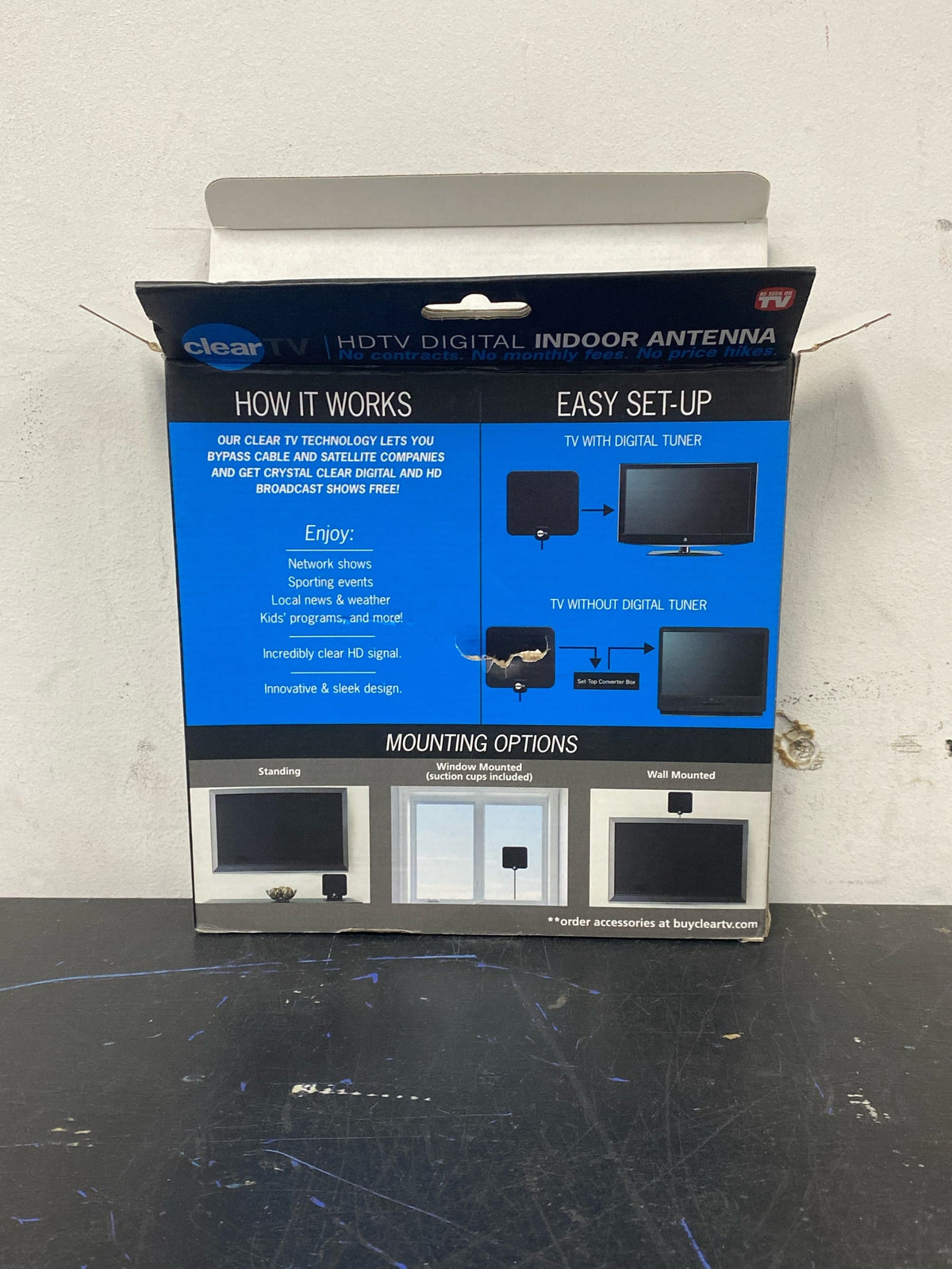 Clear TV Indoor Amplifying & Broadcasting Antenna (Stand Not Included), As Seen on TV