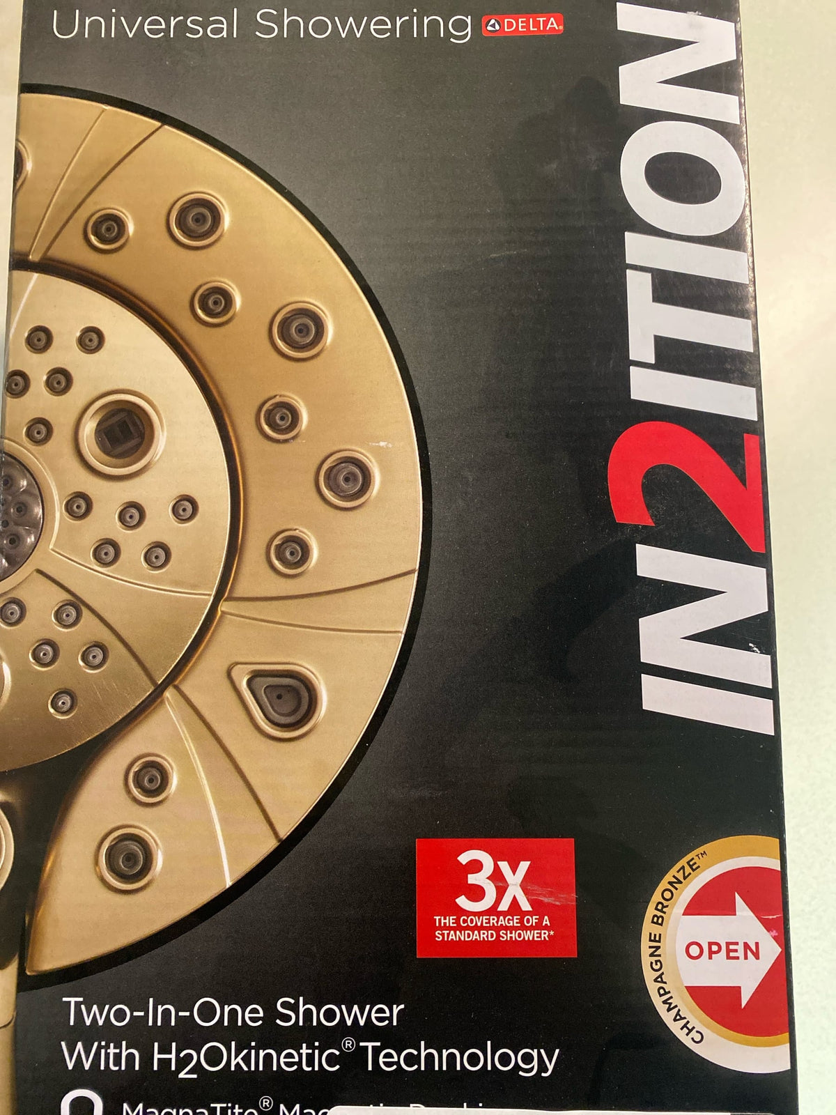 Delta 58480-CZ-PK In2ition Gold 5-Spray Patterns 1.75 GPM 6.88 in. Wall Mount Dual Shower Heads in Champagne Bronze