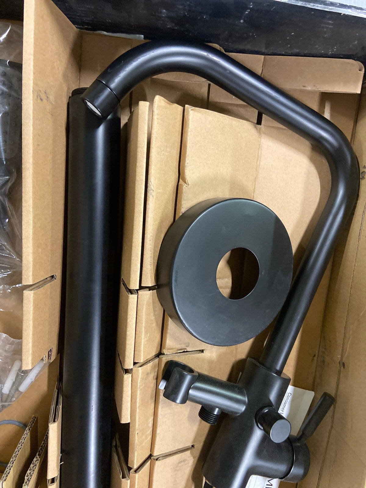 Miseno MTF194 Floor Mounted Tub Filler with Integrated Valve and Diverter - Includes Hand Shower - Flat Black