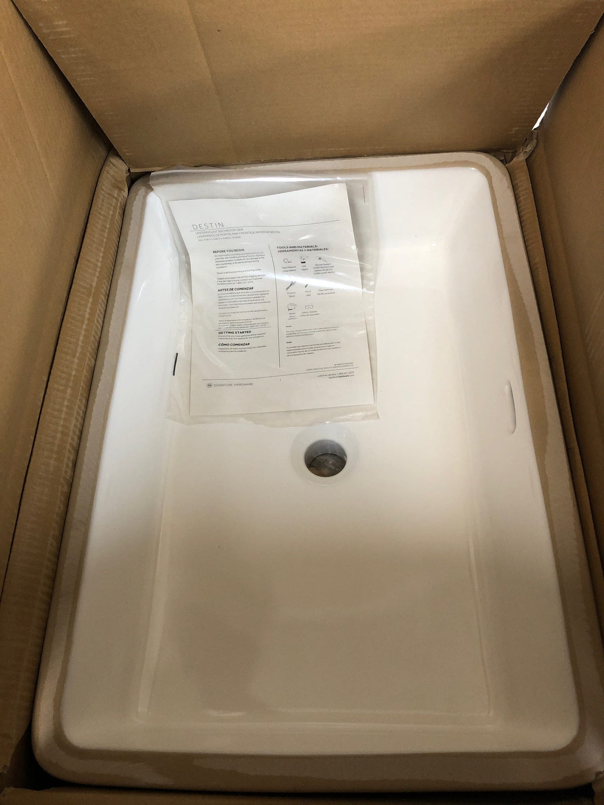 Signature Hardware 455857 Destin 23" Vitreous China Undermount Bathroom Sink - White