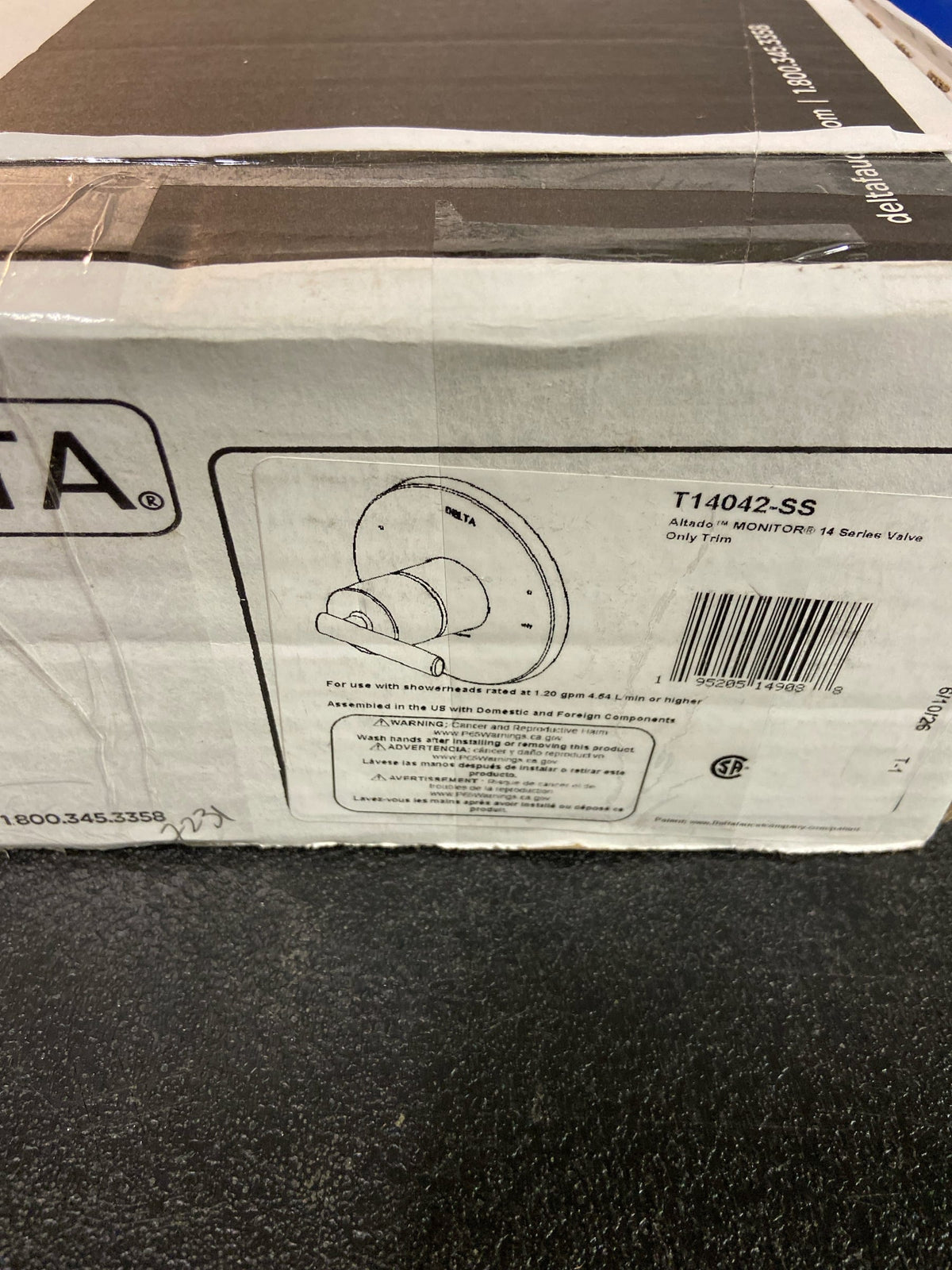 Delta T14042-SS Altado Monitor 14 Series Single Function Pressure Balanced Trim Only - Less Rough-In Valve - Brilliance Stainless