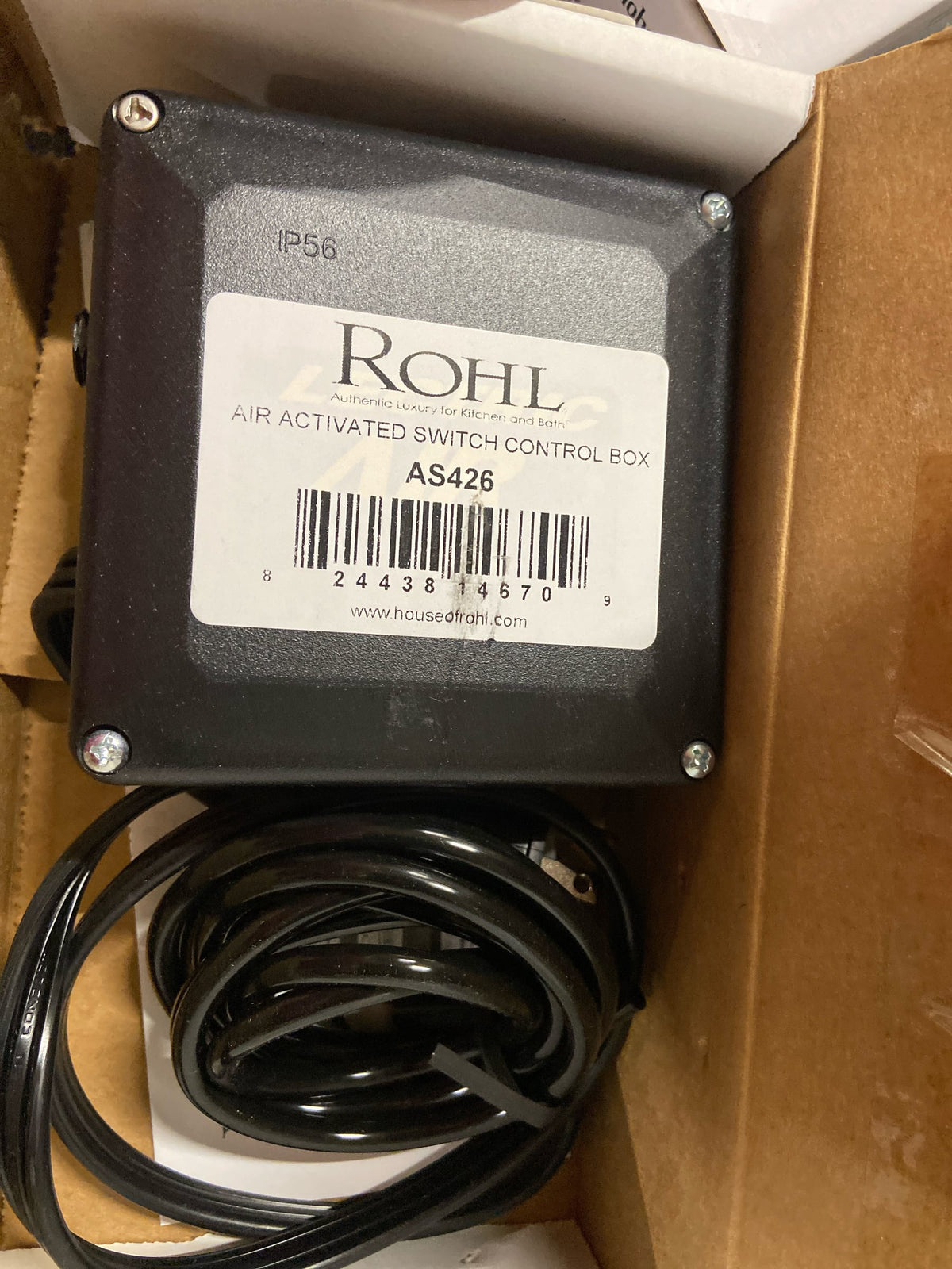 Rohl AS450PN Waste Disposal Control Box with Air Switch Button - Polished Nickel