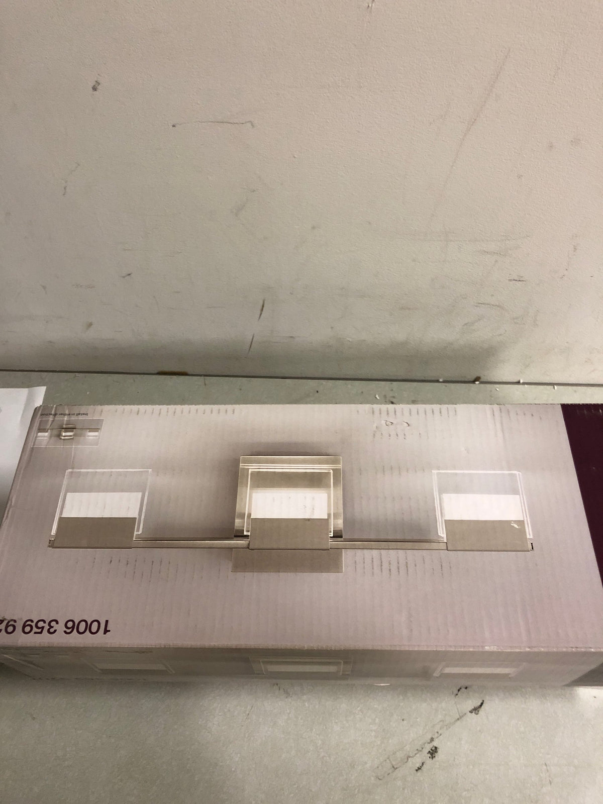 Home decorators collection 204984A VICINO 21.26 in. W x 5.71 in. H 3-Light Brushed Nickel Integrated LED Bathroom Vanity Light with Rectangular Shades