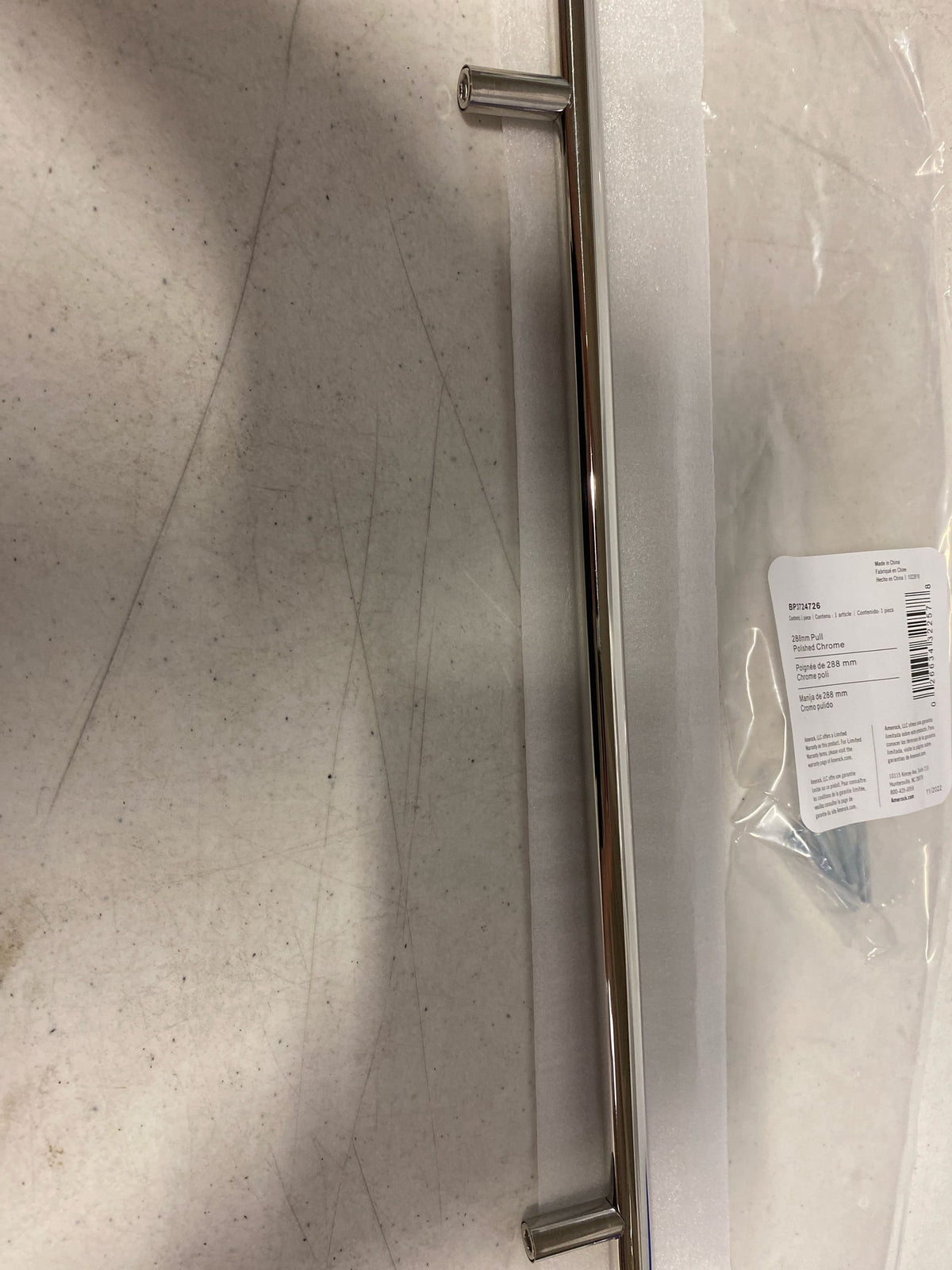 Amerock BP3724726 Bar Pulls Hollow 11-5/16 in. (288mm) Modern Polished Chrome Bar Cabinet Pull