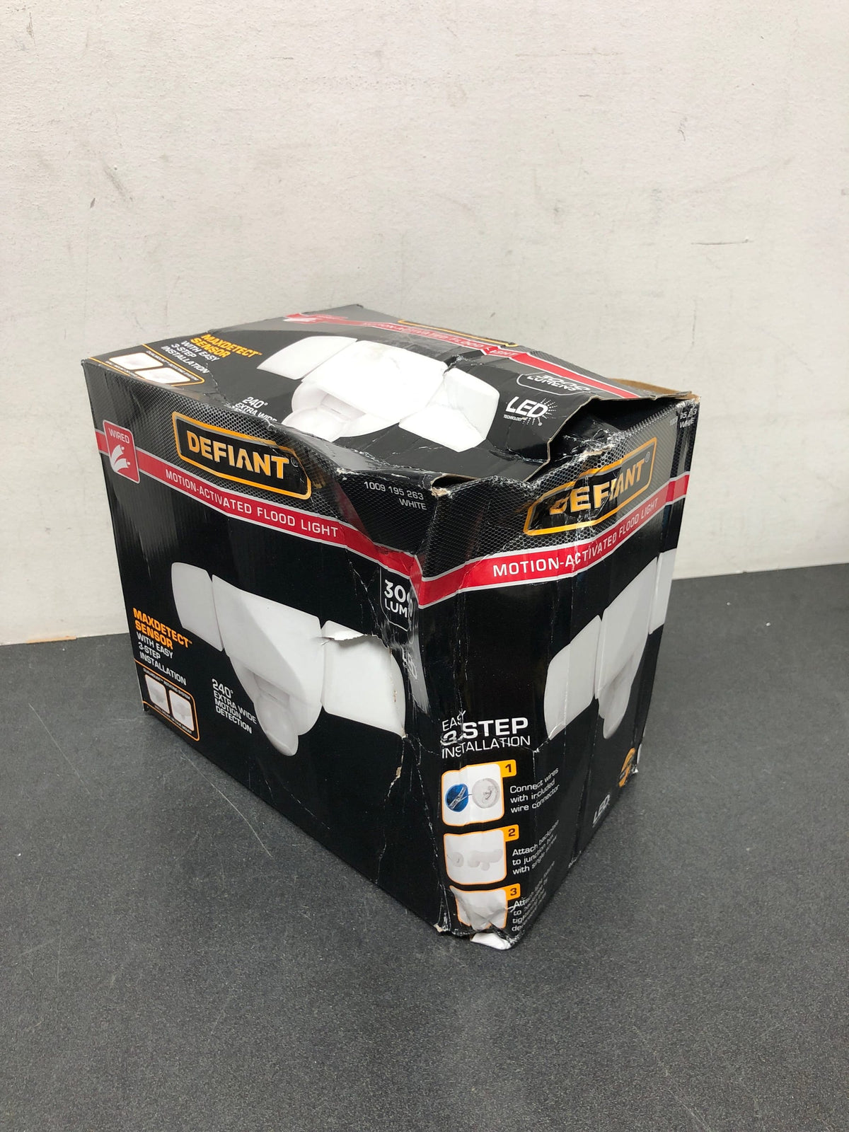 Defiant 17000051 MaxDetect 240° White Motion Sensor Wired Outdoor Exterior 3-Head Motion Activated LED Security Flood Light 3000 Lumens