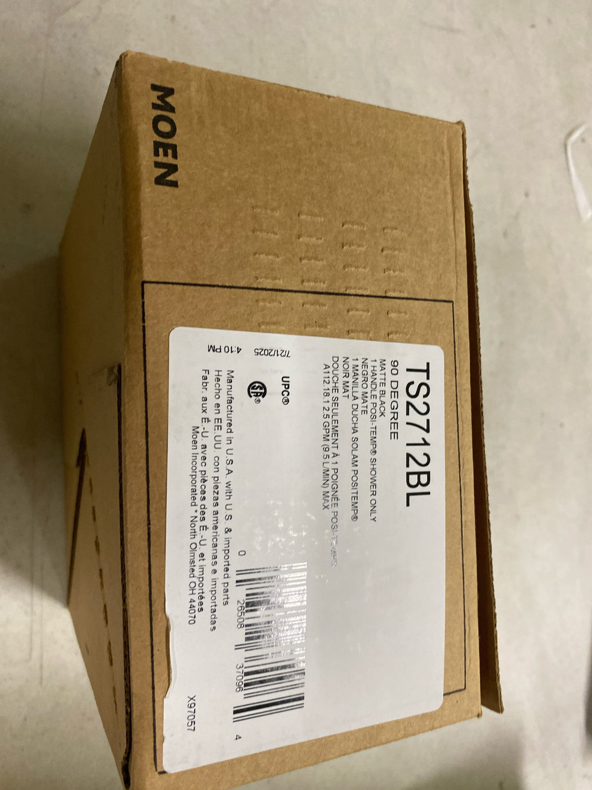 Moen TS2712BL90 Degree Posi-Temp Modern Shower Only Trim Kit, Valve Required