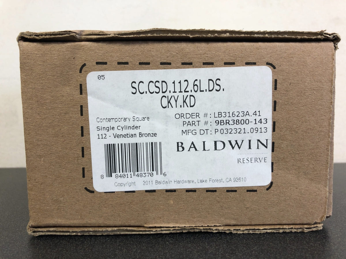 Baldwin Baldwin Reserve Venetian Bronze Single Cylinder Contemporary Square Deadbolt with 6AL Latch Dual Strike