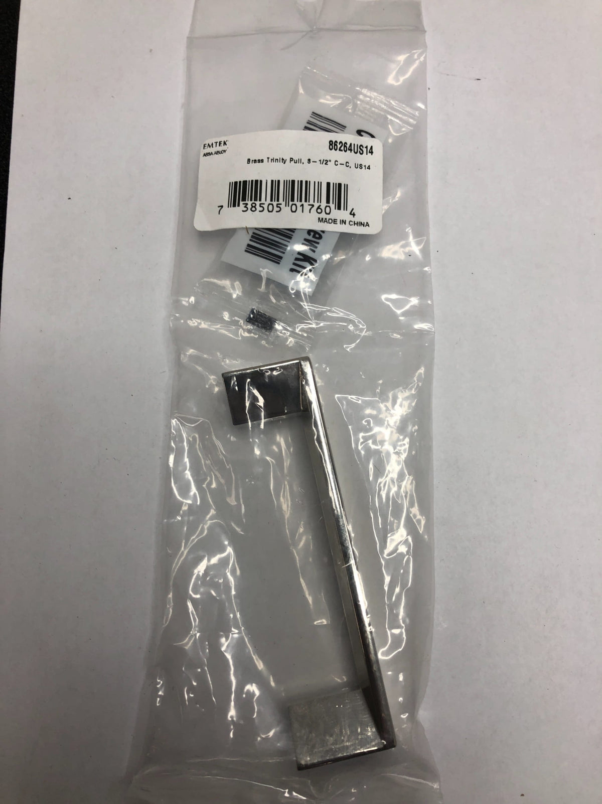 Emtek 86264US14 Trinity 3-1/2 Inch Center to Center Handle Cabinet Pull - Polished Nickel