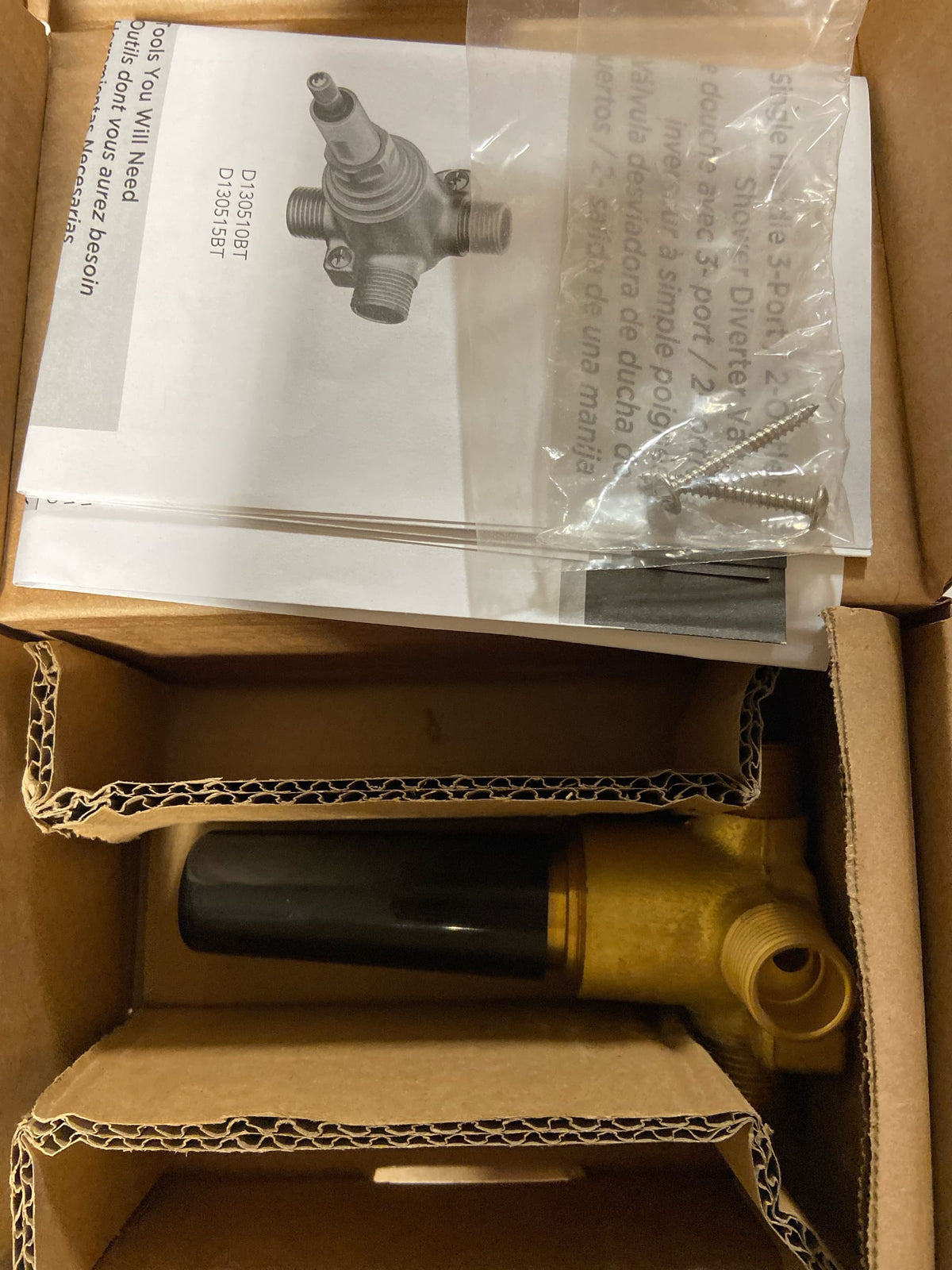 Gerber D130510BT Single Handle 1/2" 3-Port/2-Outlet Diverter Valve with 4 Functions - N/A