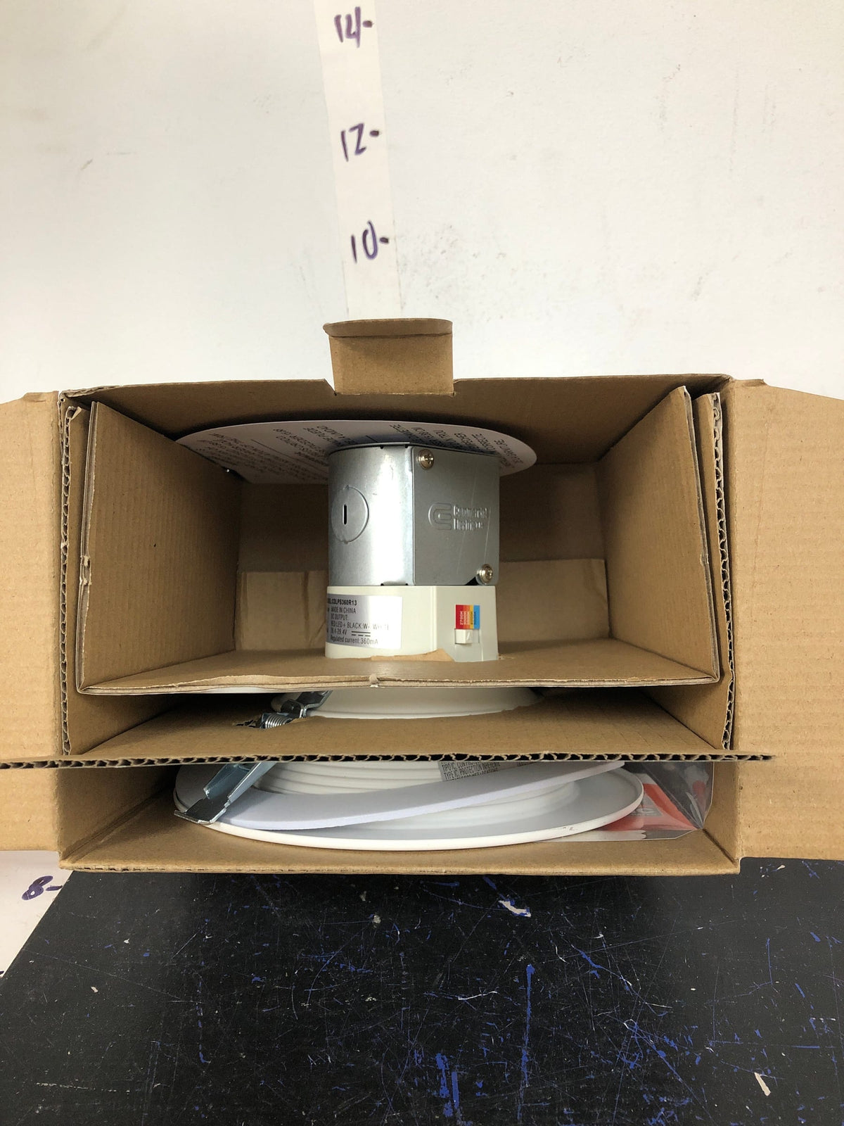 Commercial electric CER608943AK50WH Easy-Up 6 in. White Baffle Integrated LED Recessed Kit with Selectable CCT (2700K-5000K), (No Can Needed)