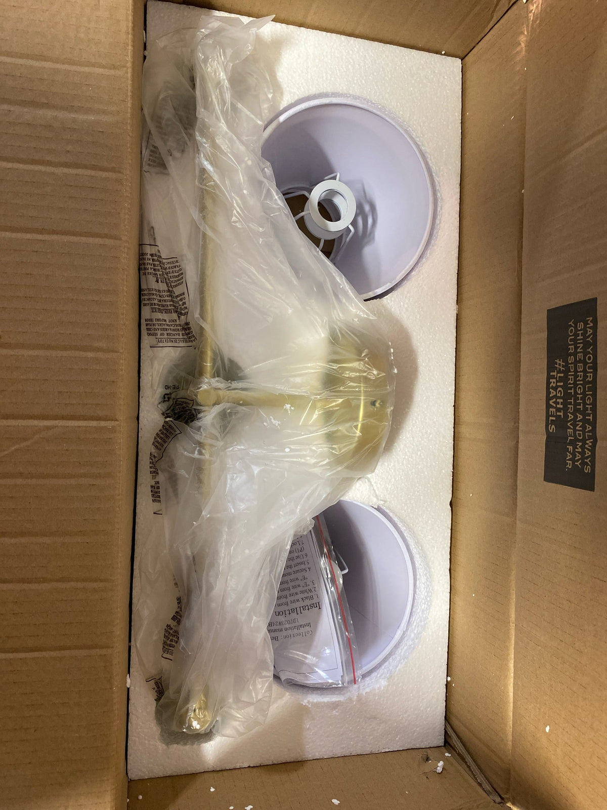 Elegant Lighting LD7023W24BR Bethany 3 Light 27" Wide Vanity Light - Brass / White