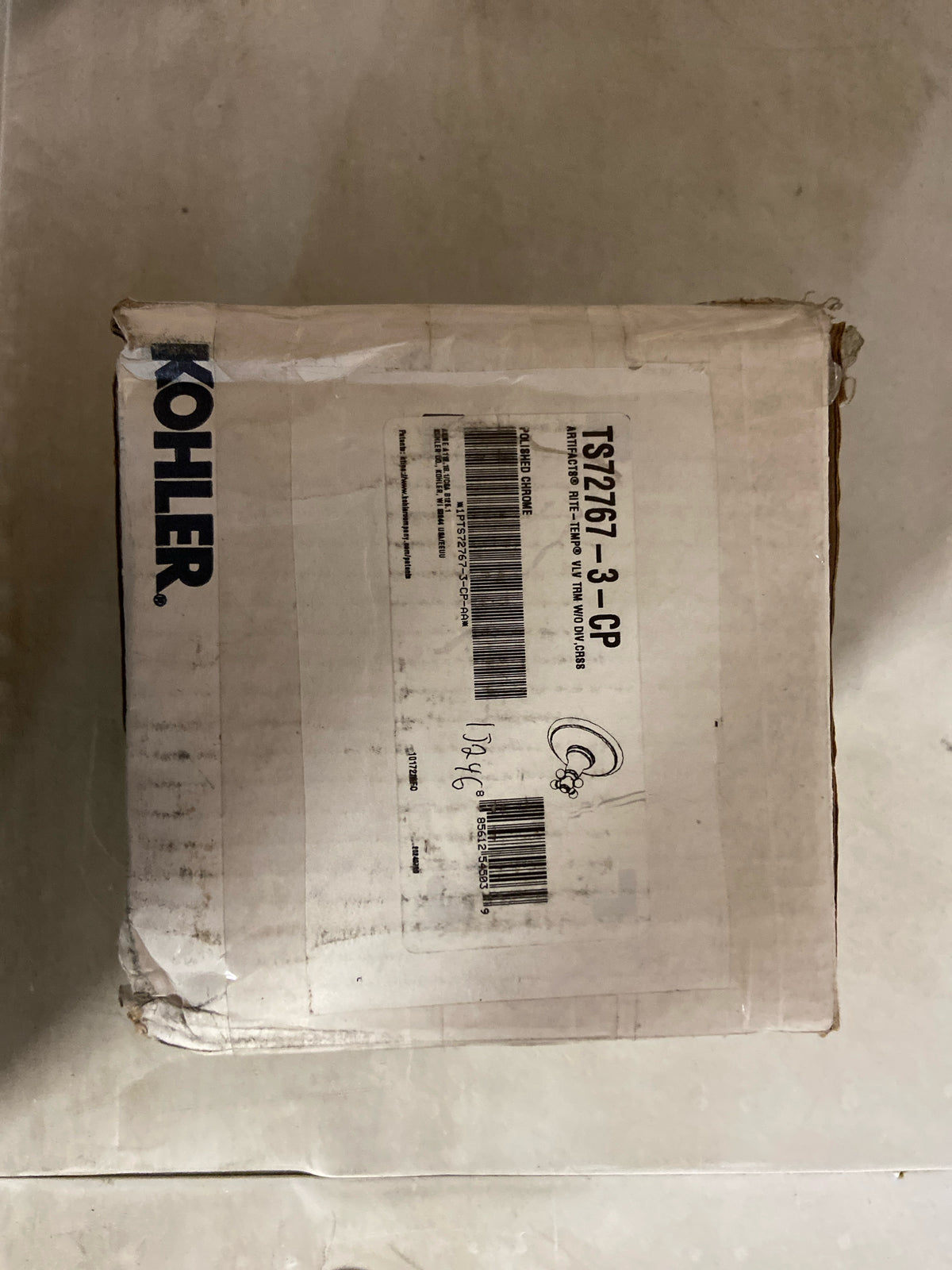 Kohler K-TS72767-3-CP Artifacts Pressure Balanced Valve Trim Only with Single Cross Handle - Less Rough In - Polished Chrome