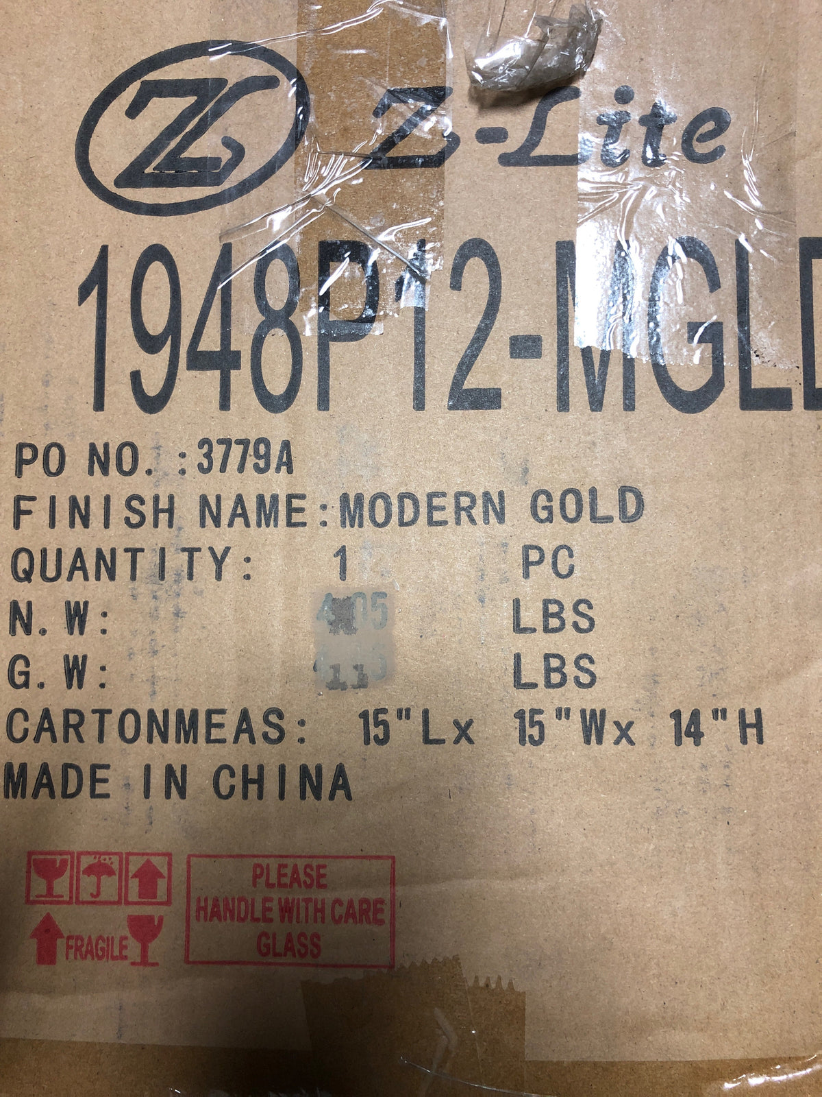 Z-Lite 1948P12-MGLD Harden - 3 Light Pendant in Modern Style-11.75 Inches Tall and 12 Inches Wide, Finish Color: Modern Gold