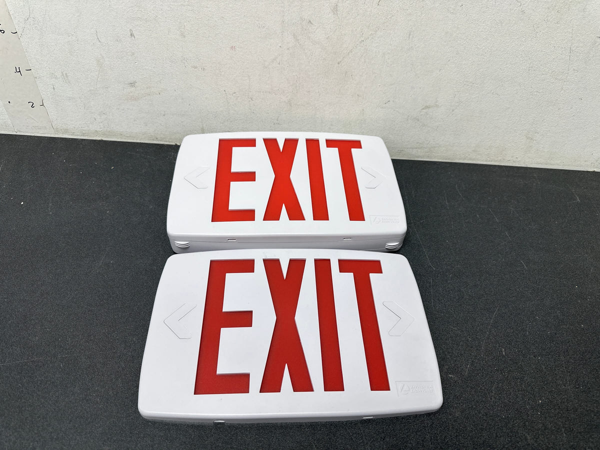Lithonia Lighting Quantum Thermoplastic LED Emergency Exit Sign, Red Letters