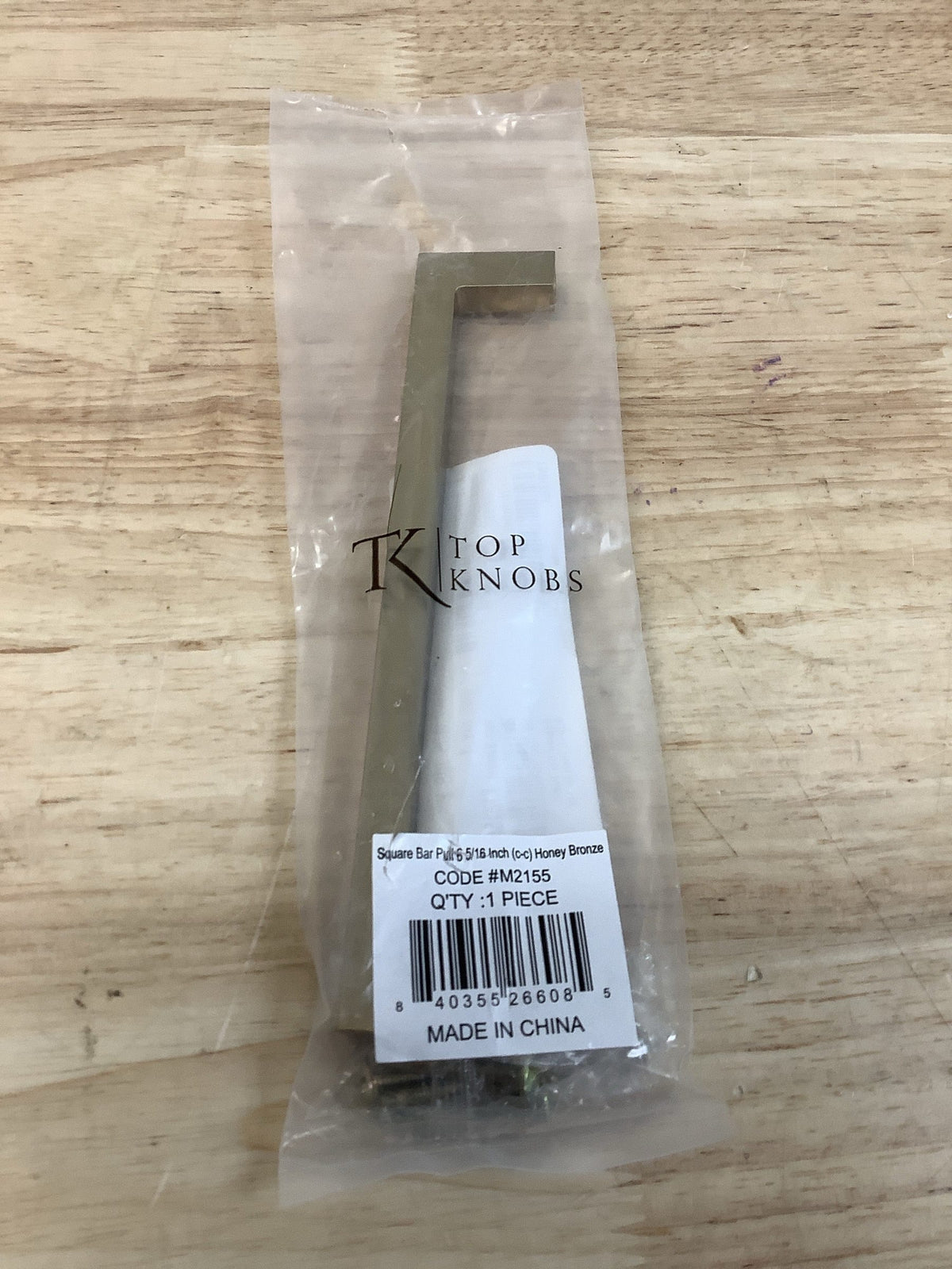 Top Knobs M2155 Square Bar 6-5/16 Inch Center to Center Handle Cabinet Pull - Honey Bronze
