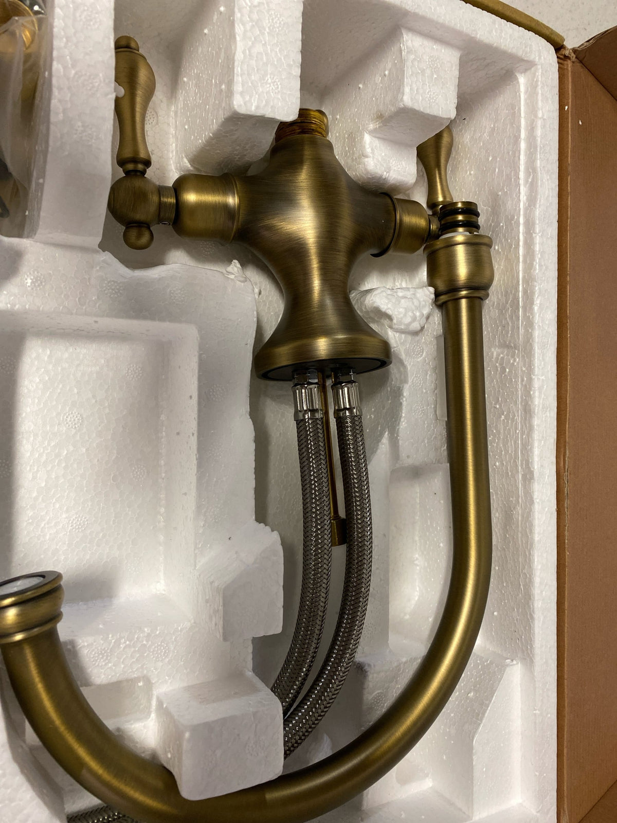Signature Hardware 482588 Isabel 1.8 GPM Double Handle Single Hole Bar and Kitchen Faucet - Aged Brass