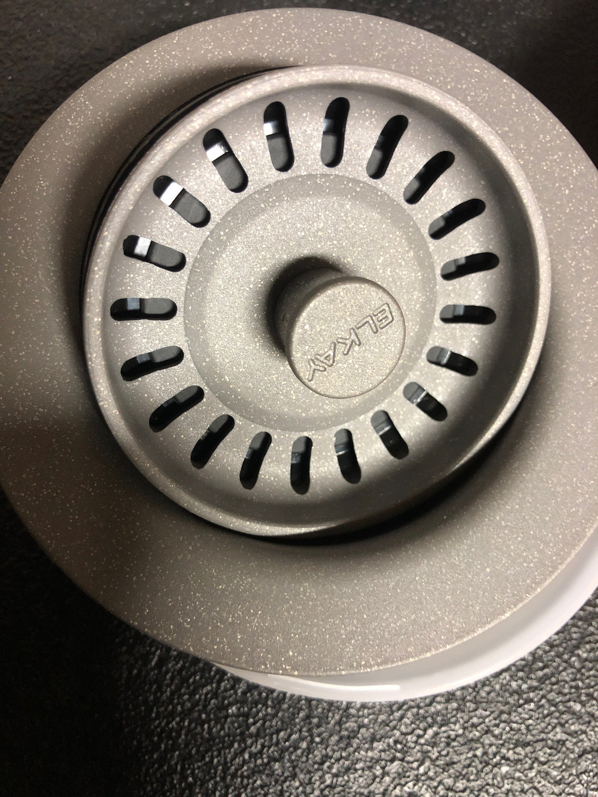Elkay LKQD35SM Polymer 3-1/2" Disposer Flange with Removable Basket Strainer and Rubber Stopper - Silvermist