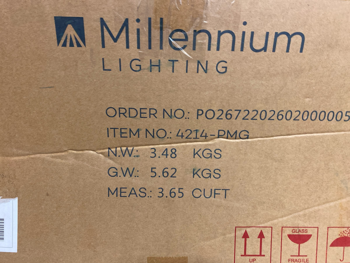 Millennium Lighting 4214-PMG Arelyn 4 Light 18" Wide Cage Multi Light Pendant - Painted Modern Gold