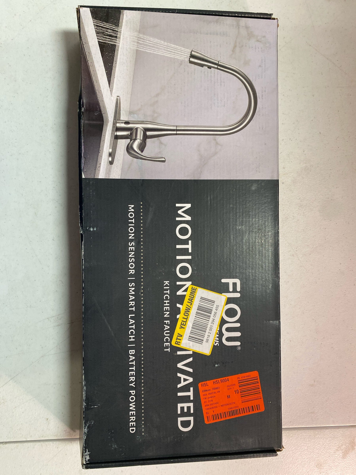 Flow FLOW-CMP Motion Activated Single-Handle Pull-Down Sprayer Kitchen Faucet in Champagne Gold