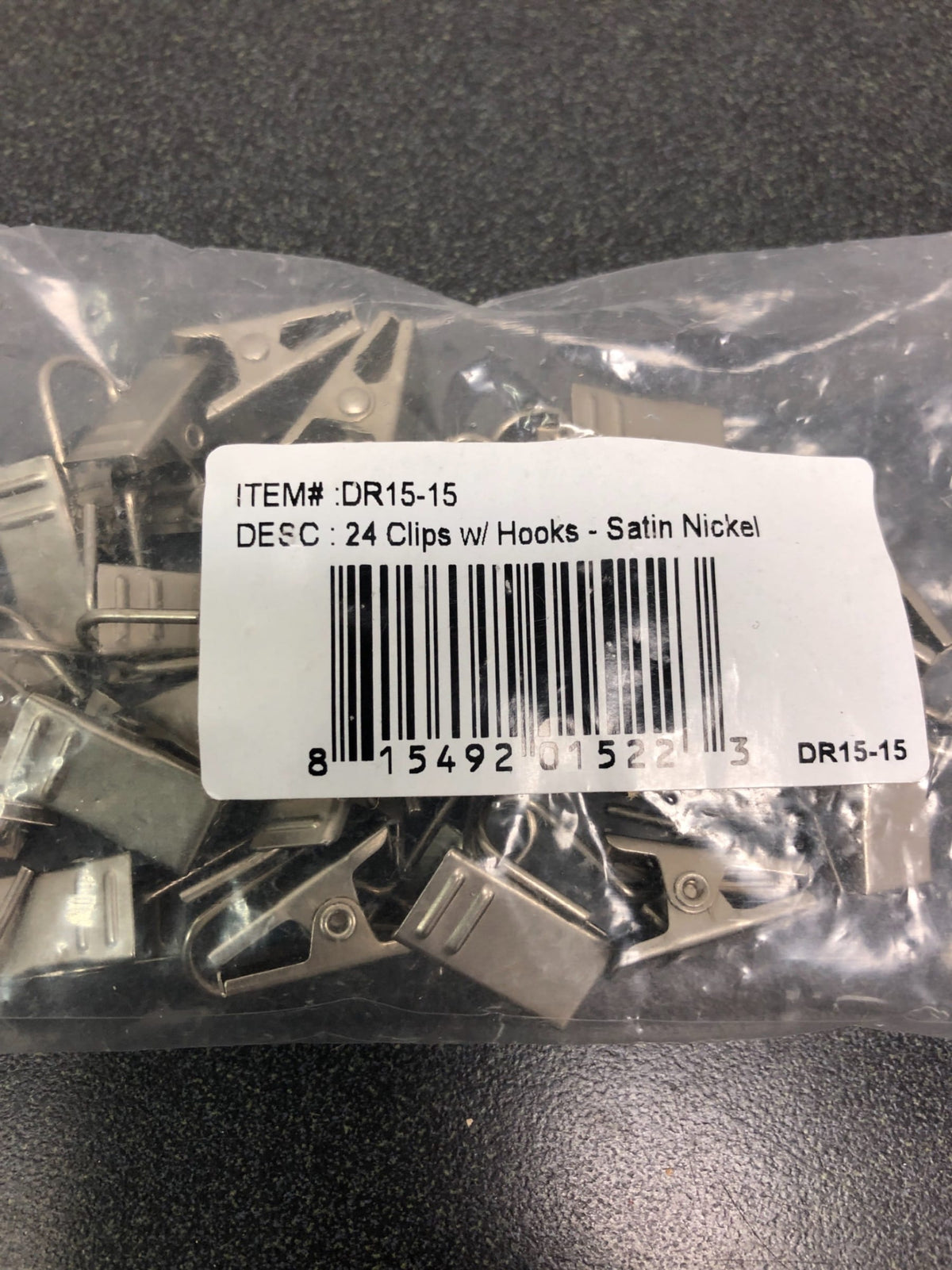 Clip with Hooks Finish: Satin Nickel