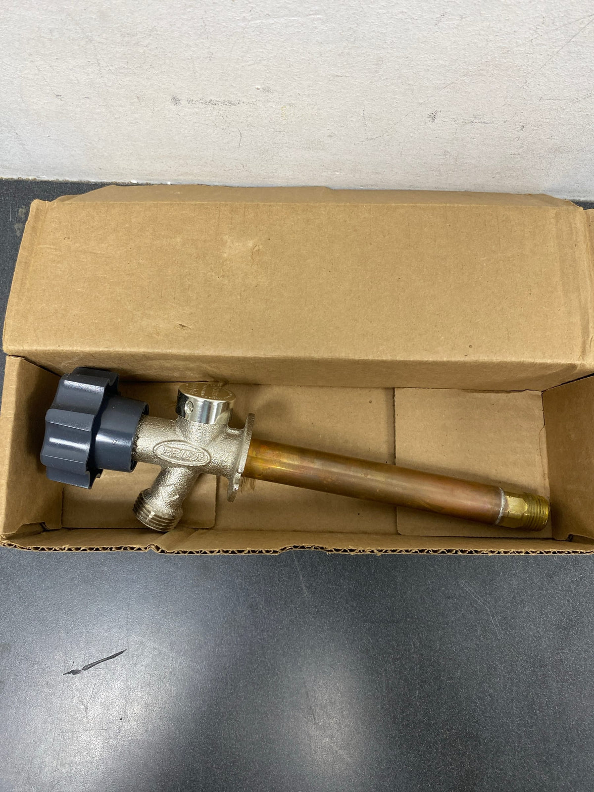 Prier Products 478-06 1/2" MPT x 1/2" Sweat Freezeless Handle-Operated Residential Wall Hydrant with 6" Insertion - Satin Nickel