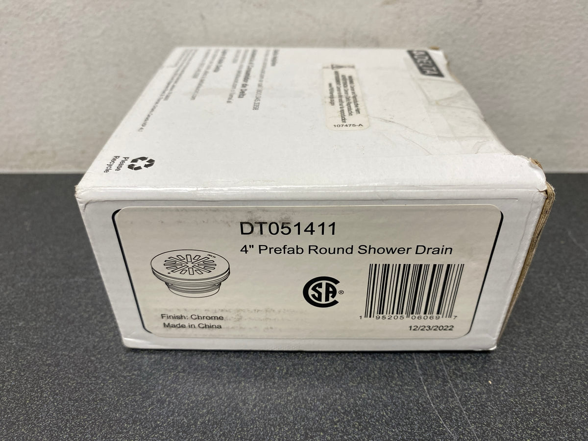Delta DT051411 4" Prefab Round Shower Drain - Chrome