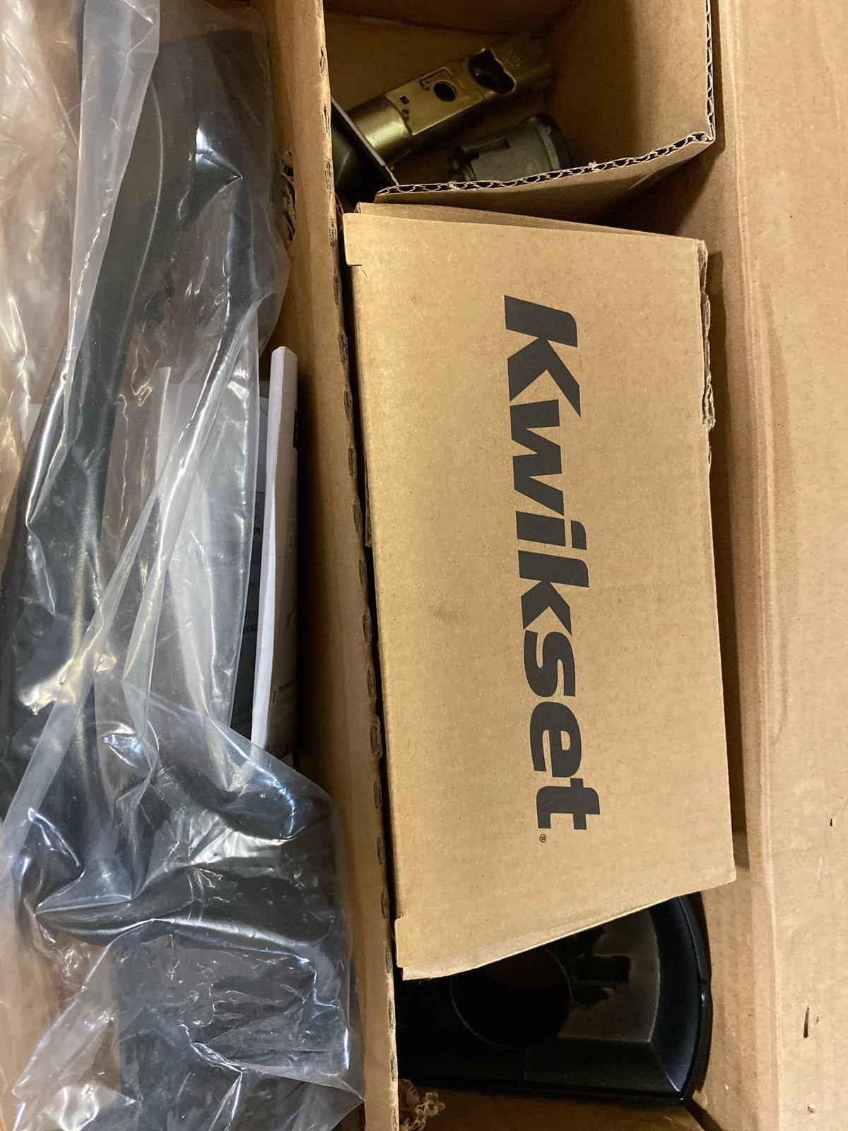 Kwikset 800AVHLIP-514S.STRKP Avalon Sectional Single Cylinder Keyed Entry Exterior Pack Handleset with SmartKey - Matte Black