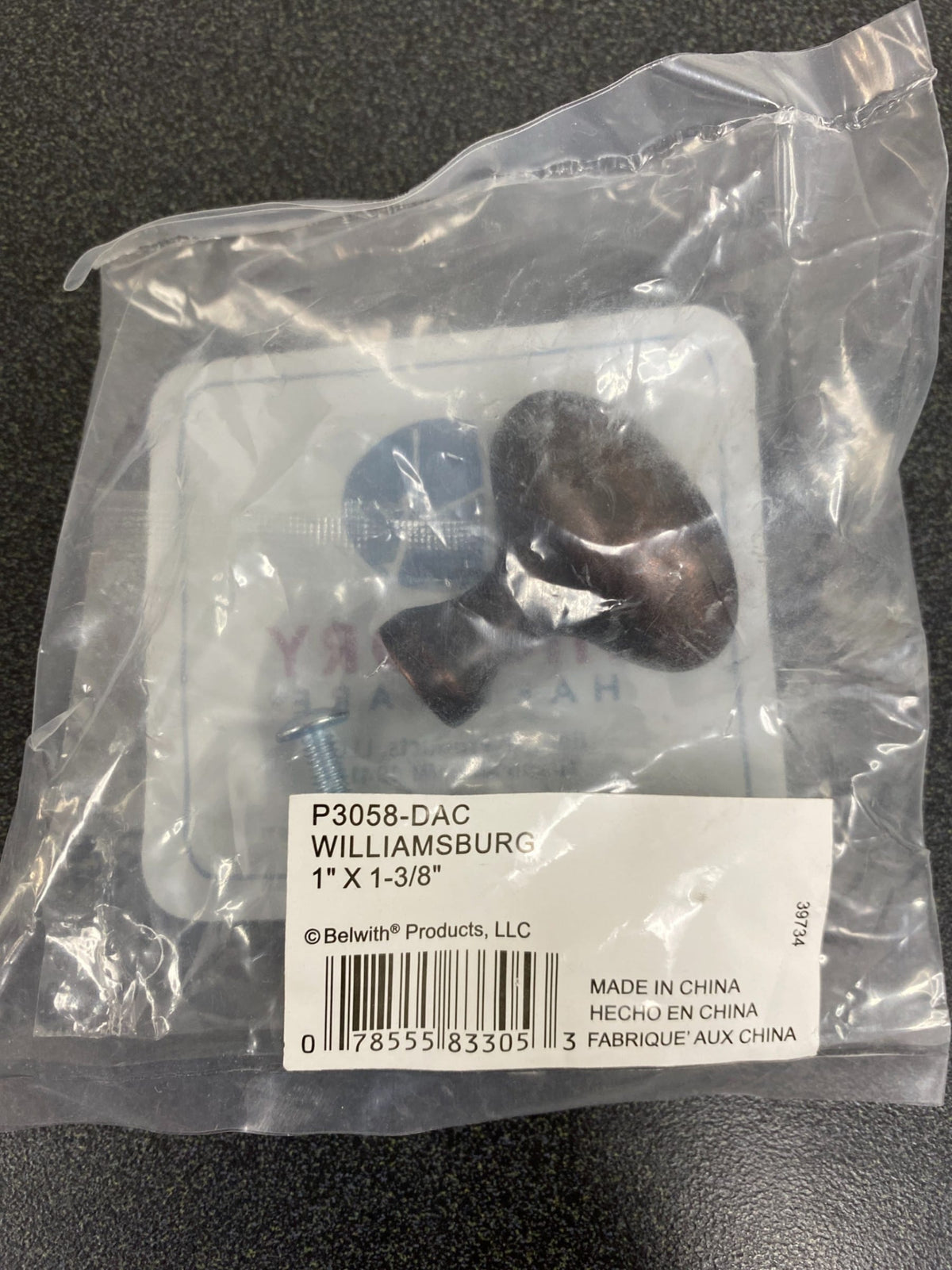 Hickory hardware p3058-dac 1.37 in. williamsburg dark antique copper knob