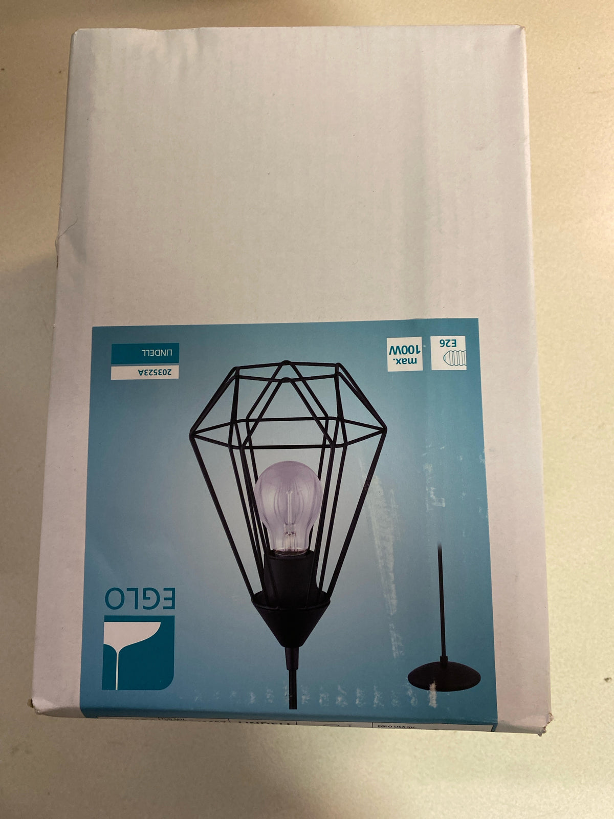 Eglo 203523A Lindell 1-Light Pendant - Matte Black
