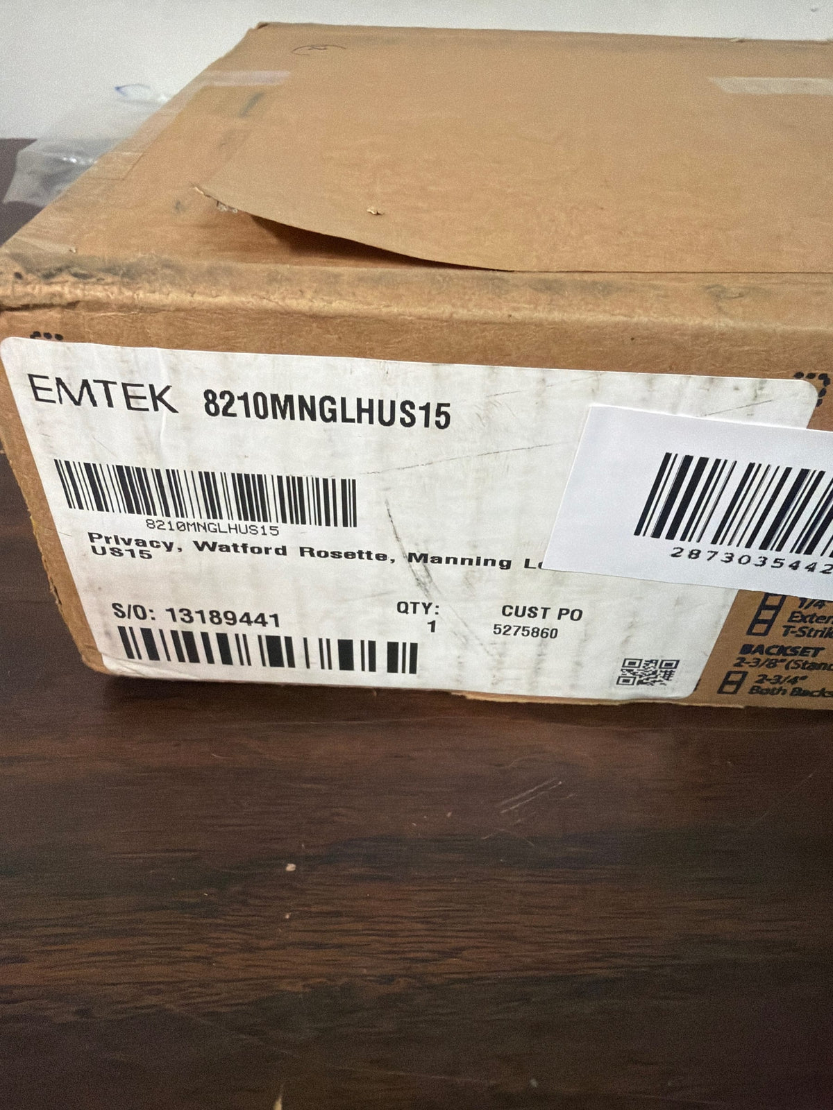 Emtek Watford Lever Set, Privacy, Manning Lever, Satin Nickel,
