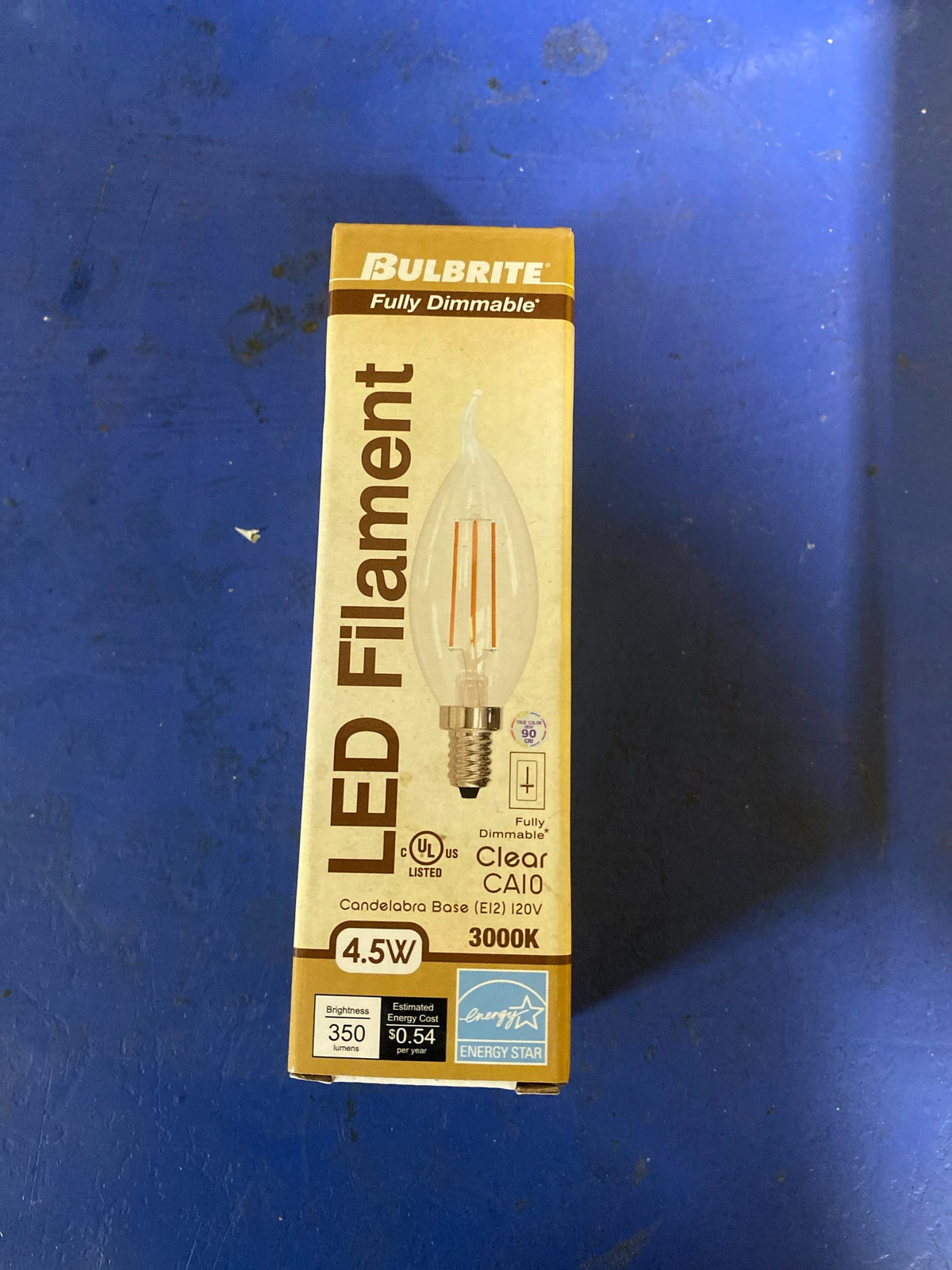 Bulbrite 776864 - LED4CA10/30K/FIL/3 Candle Tip LED Light Bulb
