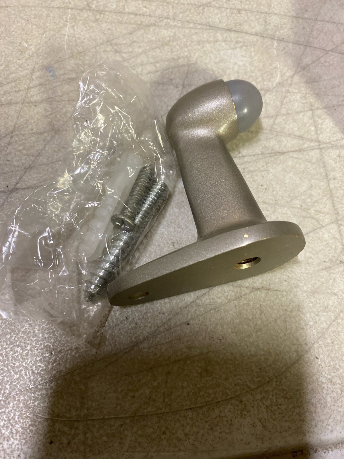 Emtek 2253 2-7/8" Projection Goose Style Sold Brass Floor Mounted Door Stop, Satin Nickel