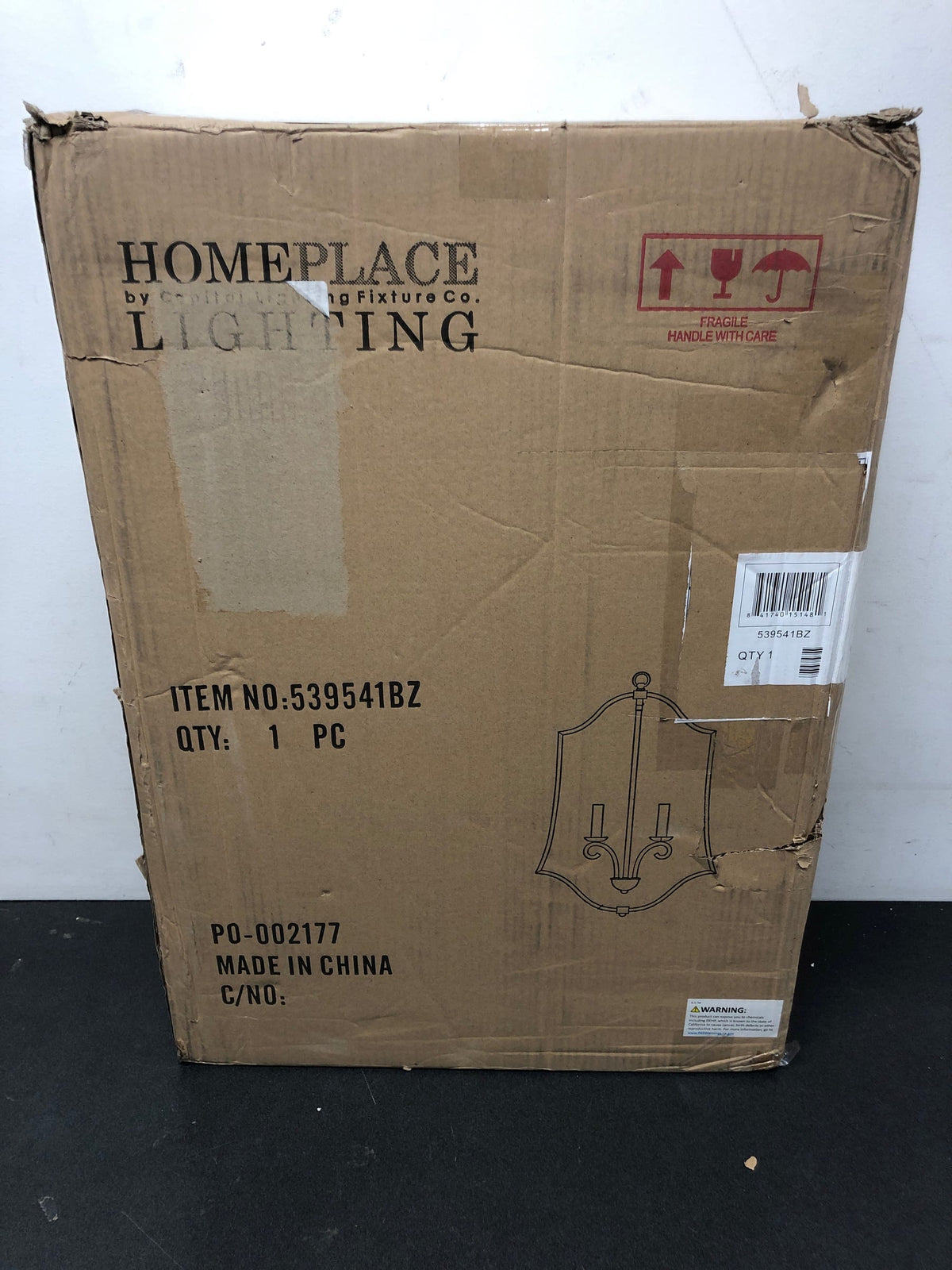HomePlace Lighting 539541BZ Cameron European Inspired Open Frame Candle Foyer Pendant Light, 4-Light 240 Total Watts, 27" H x 18" W, Bronze