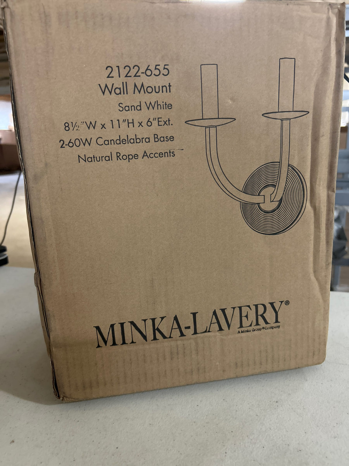 Minka Lavery 2122-655 Lanton 2 Light 11" Tall Wall Sconce - Sand White