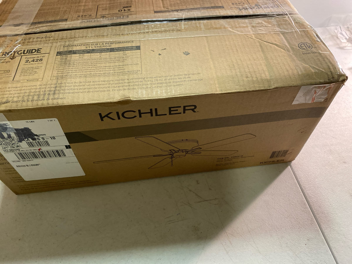Kichler 330020NI 52" 5 Blade Hugger Indoor Ceiling Fan - Brushed Nickel