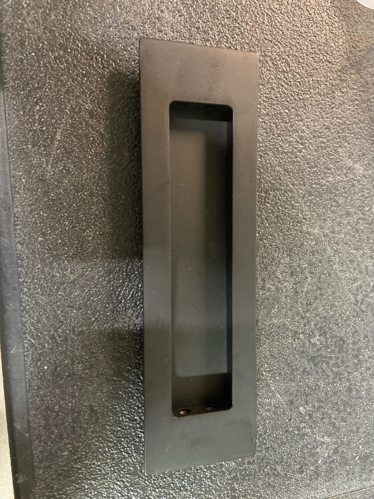 Emtek 220307US19 Modern Rectangular 7 Inch Tall Rectangular Flush Door Pull - Flat Black