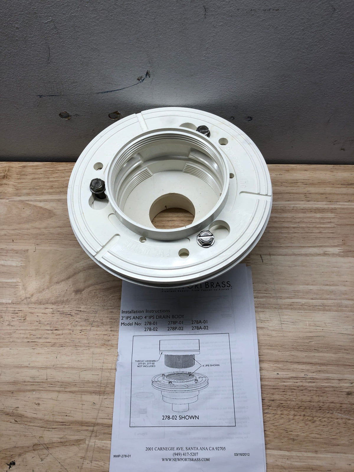 Newport Brass 278P-02 Decorative Drains PVC 4" IPS Shower Drain Body - N/A