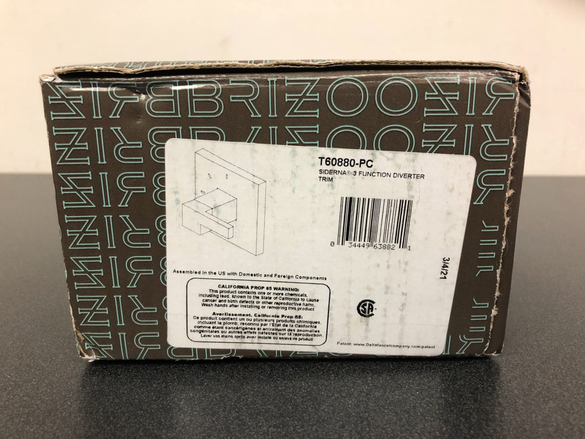 Brizo Siderna Three Function Diverter Valve Trim Less Rough-In Valve - Two Independent Positions, One Shared Position