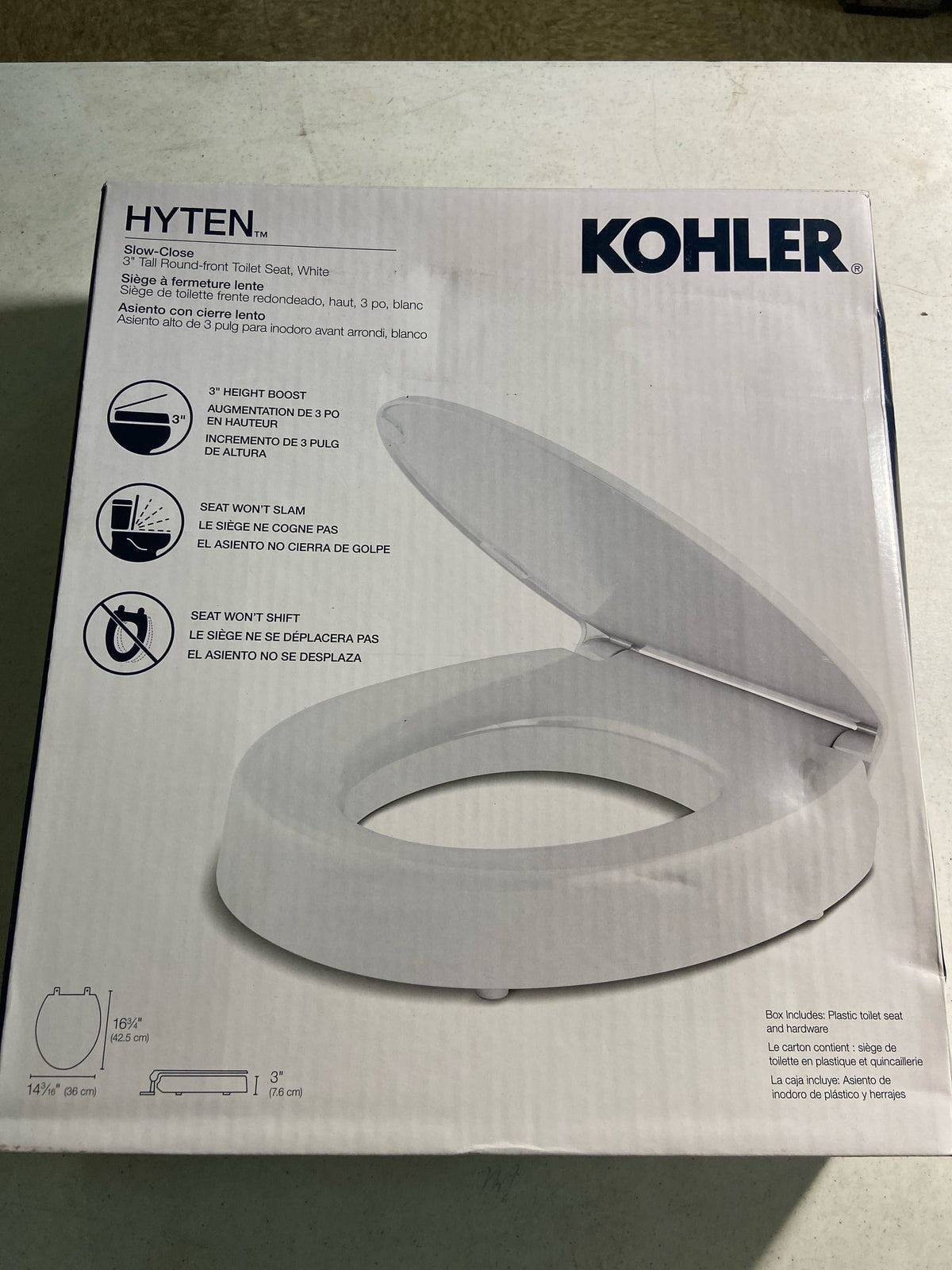 Kohler K-25876-0 Hyten Round Closed-Front Toilet Seat with Soft Close - White
