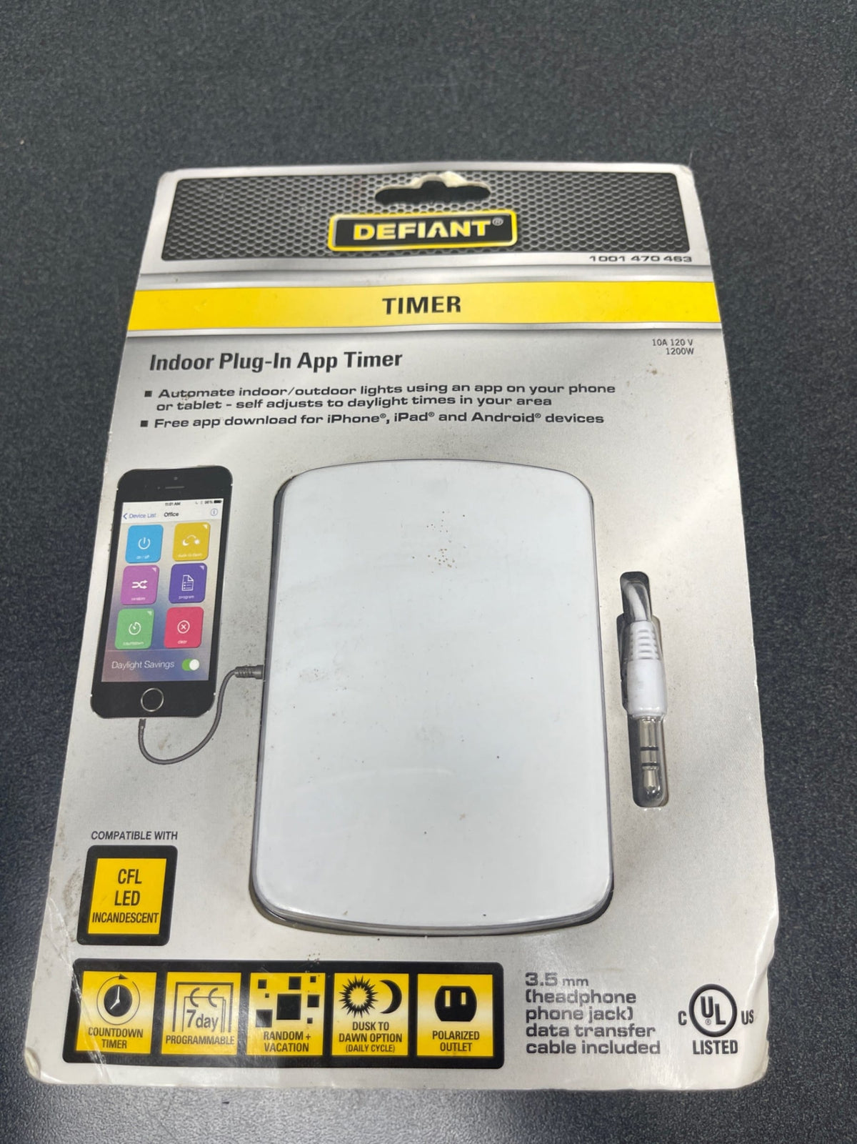 Defiant 13975 10 Amp 7-Day Indoor Plug-In Corded App Timer, White