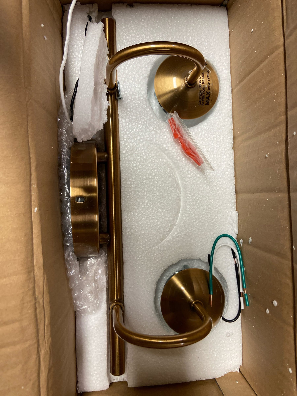 Novalee 2-Light Vanity Fixture – Gold Finish, Flat Opal Glass, Contemporary & Transitional Bathroom Light Fixture
