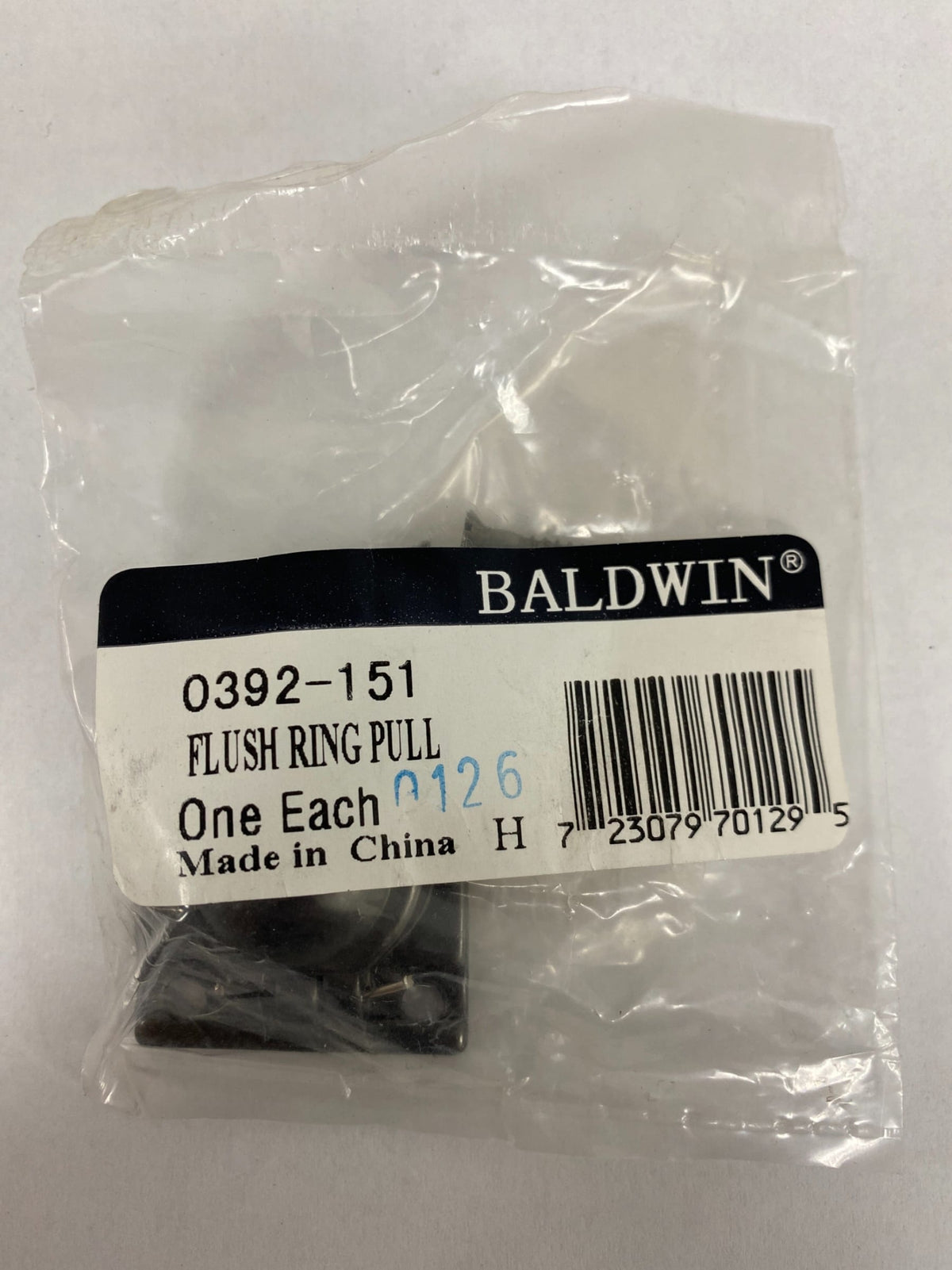 Baldwin 0392151 1-1/4 Inch x 1-1/2 Inch Flush Cabinet Pull - Antique Nickel