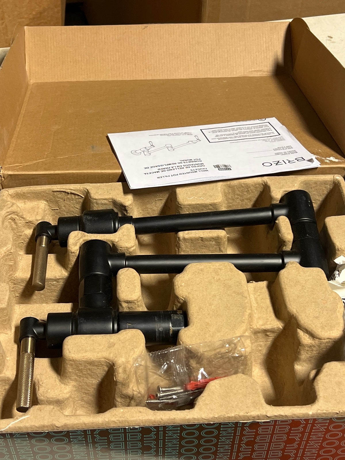 Brizo 62843LF-BLGL Litze 4 GPM Wall Mounted Double Handle Pot Filler with Knurled Handles - Matte Black / Luxe Gold