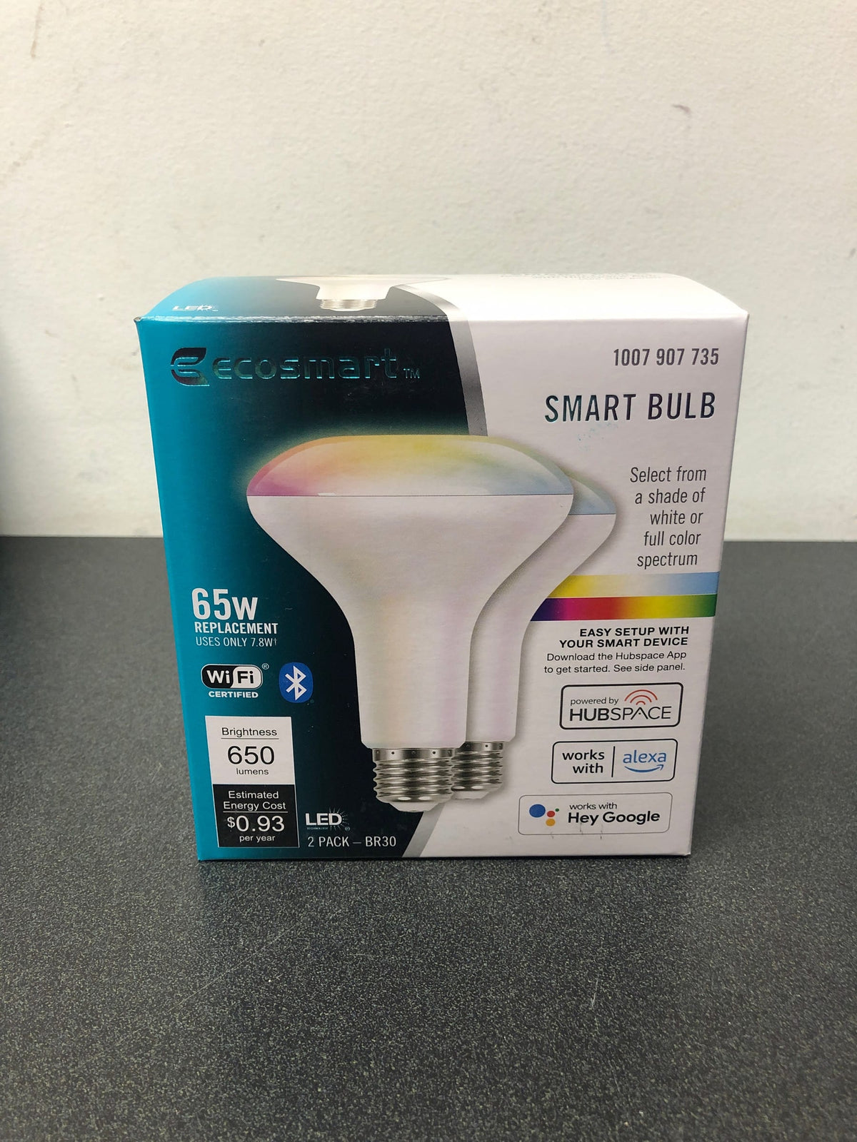 Alexa smart bulb br30 65w replacement dimmable led light rgb bulb. 2-pack color changing