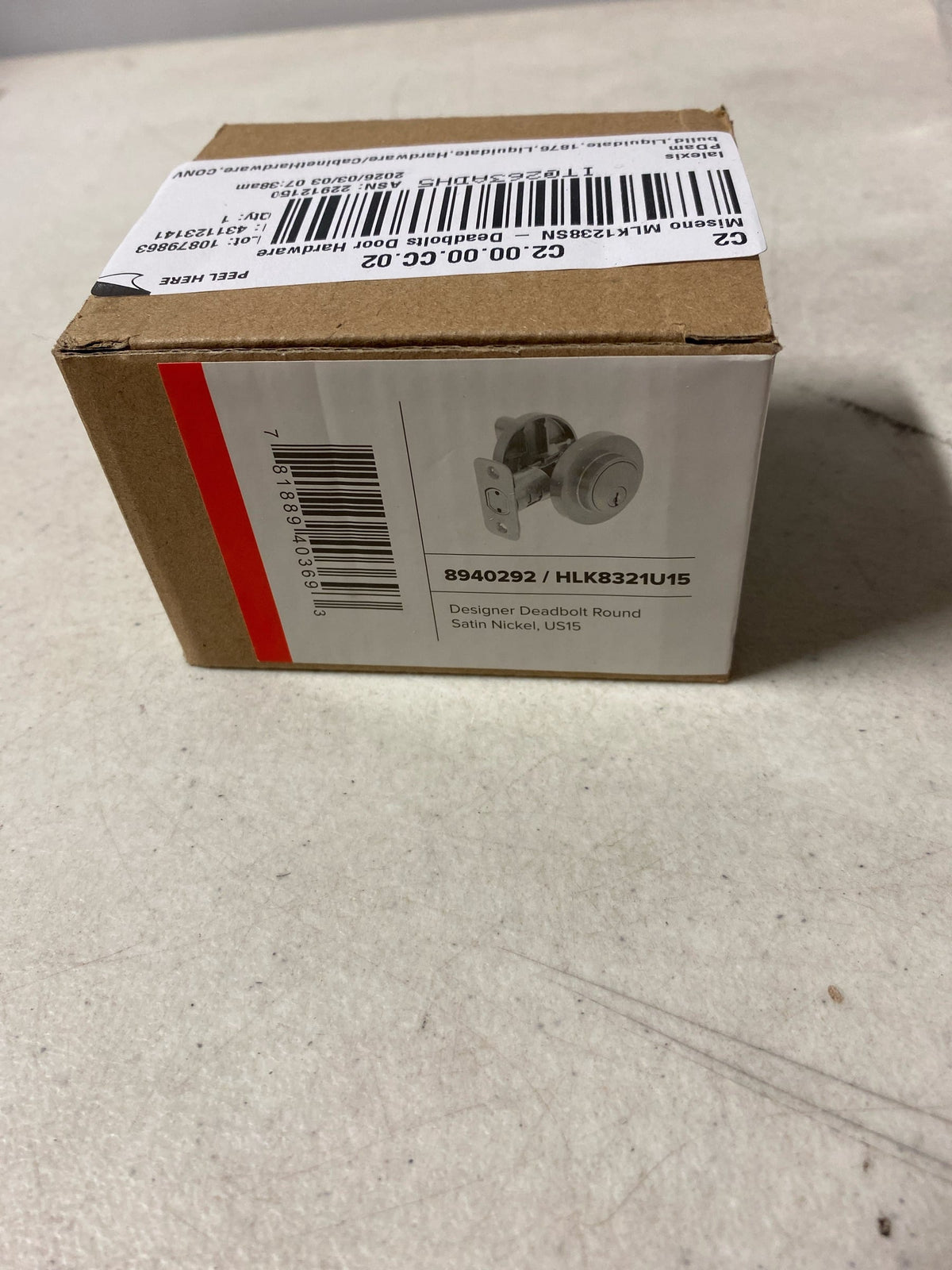 Miseno MLK1238 Elkton Single Cylinder Keyed Entry Deadbolt - Satin Nickel